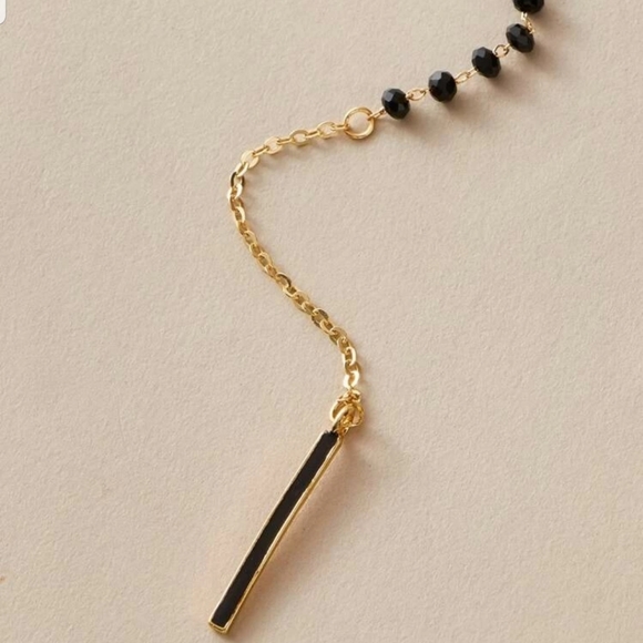 *Dina* Black Bead Long Necklace - Picture 5 of 5